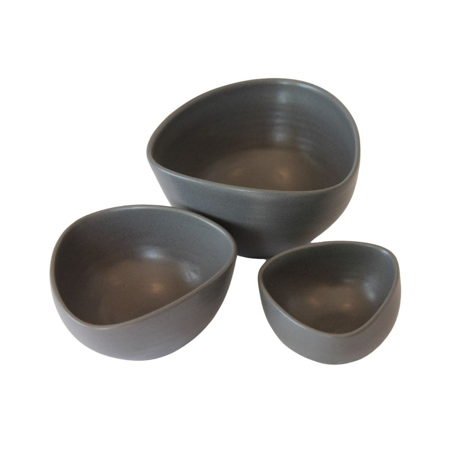 Triangular Bush Tucker Nesting Bowls Set of 3 - Grey