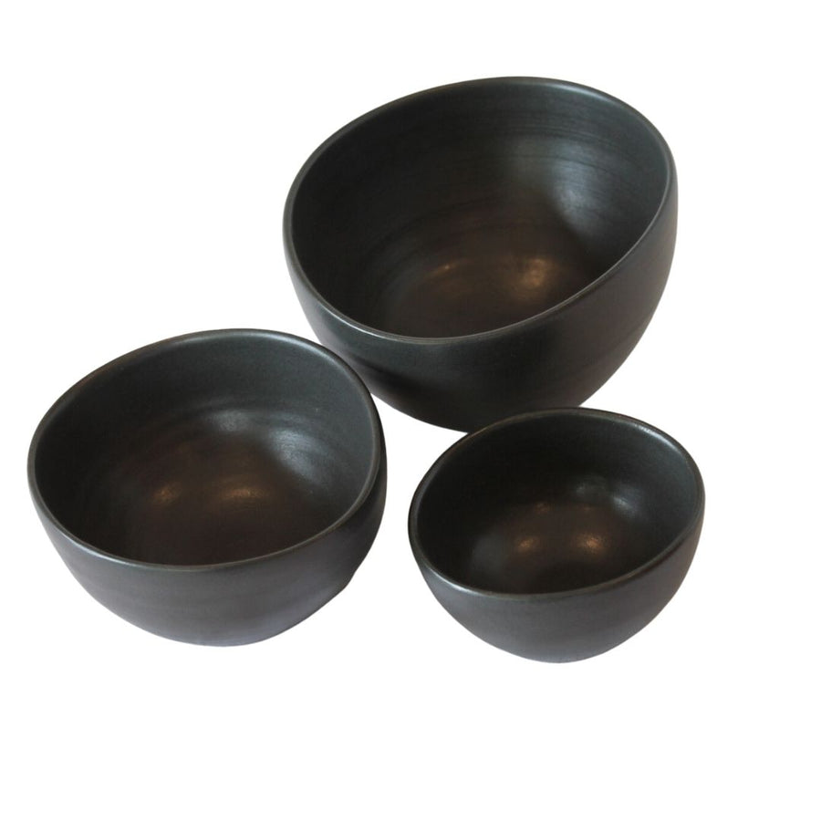 Oval Bush Tucker Nesting Bowls Set of 3 - Charcoal