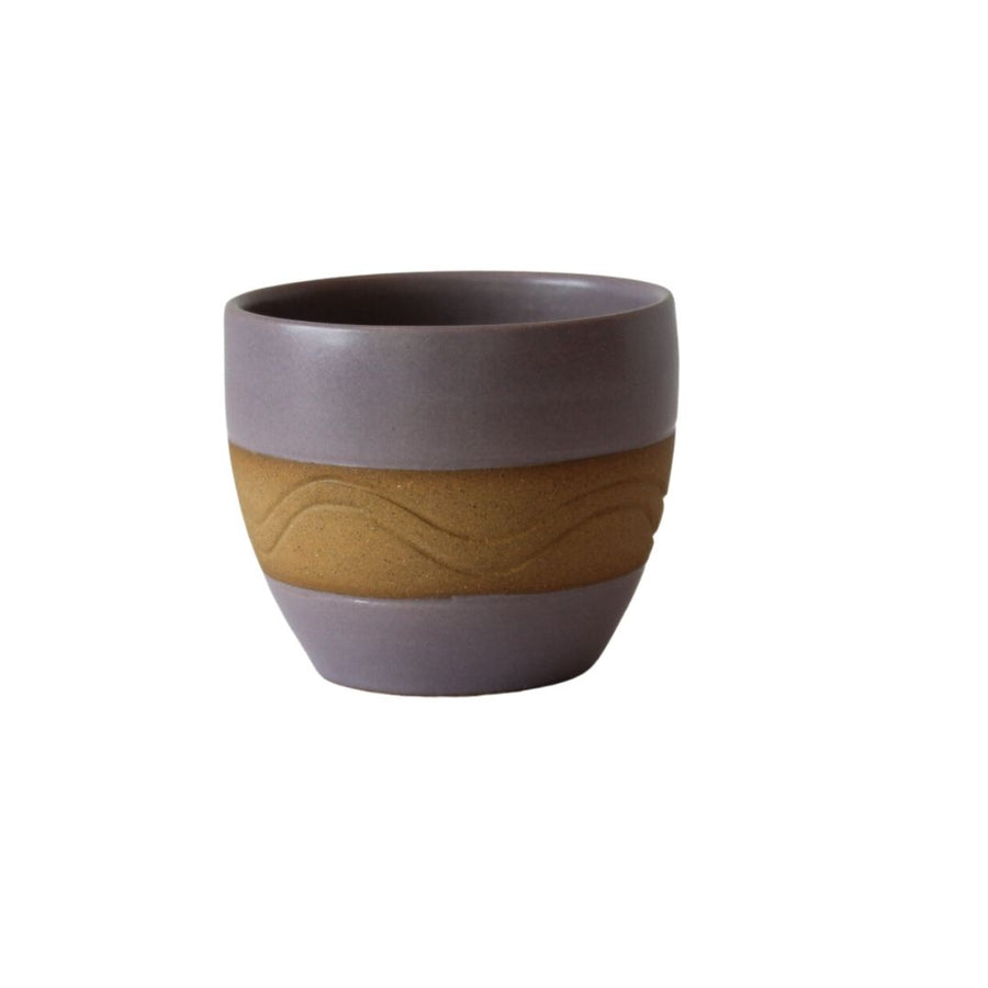 Latte Cup with wa~ring Symbol - Lilac & Ochre
