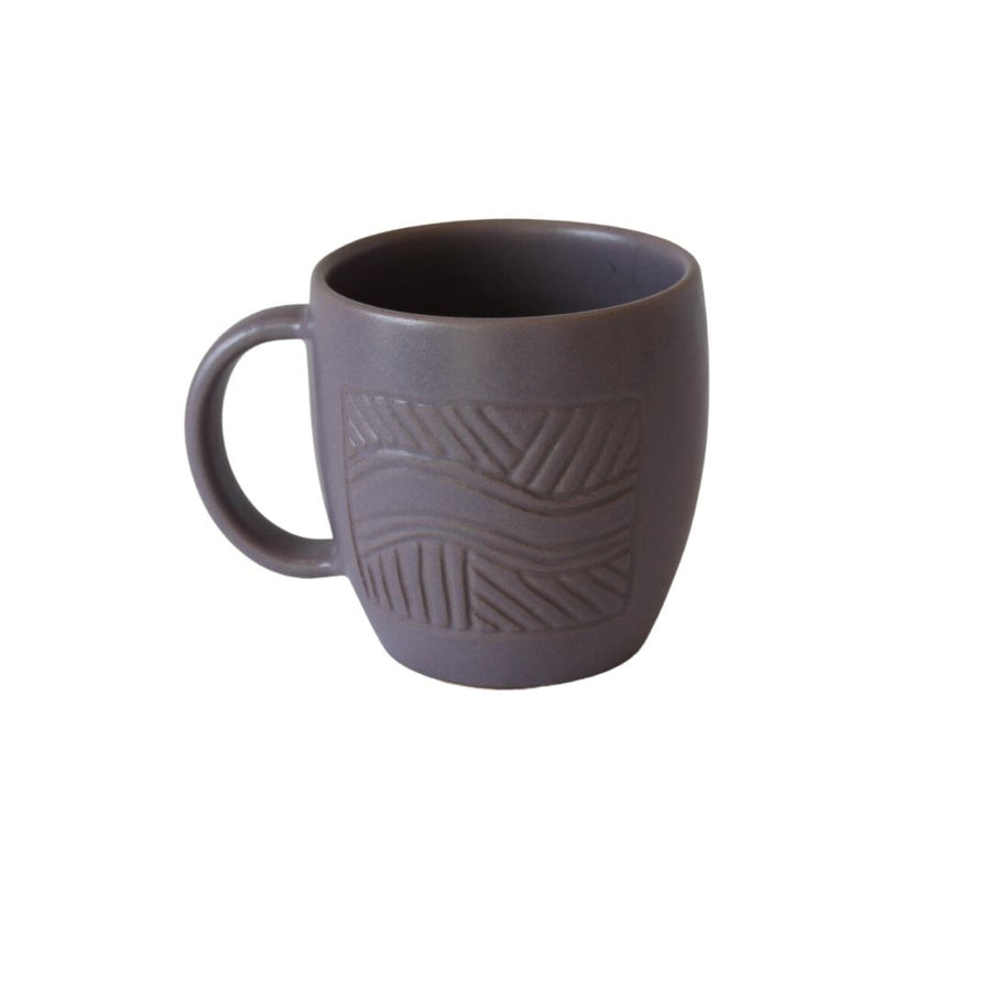 Rounded Mug with Land & wa`ring (River) Symbols - Lilac